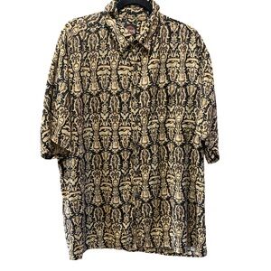 Harley Davidson Hawaiian Shirt Mens XL Motorcycle Button Up Guitar Cross Skulls